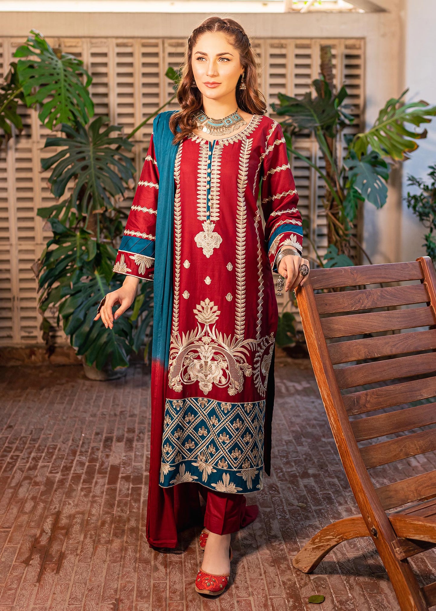 Maroon Charm | Elegant Women's Daily Wear Dress