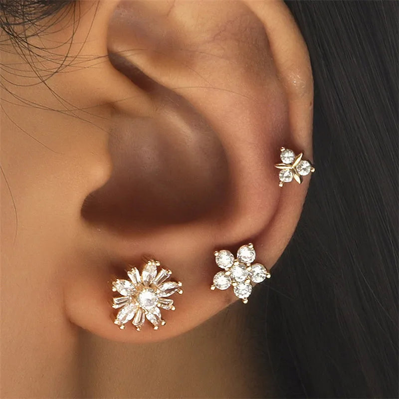 Bohemian Crystal Rhinestone Ear Cuff Clip Earrings for Women