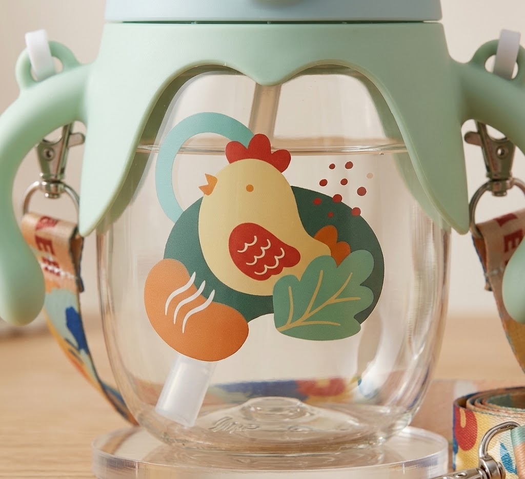 Kids Water Sipper with Bunny Design, Spill-Proof, Durable Plastic