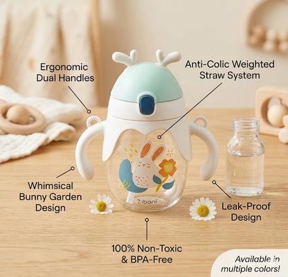 Kids Water Sipper with Bunny Design, Spill-Proof, Durable Plastic