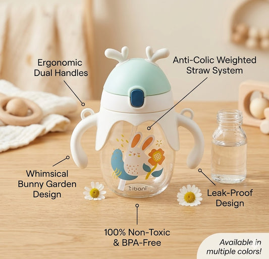 Kids Water Sipper with Bunny Design, Spill-Proof, Durable Plastic
