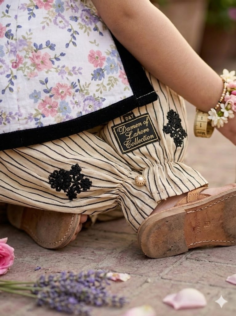 2 Pcs Girl's Summer Collection Printed Shirt And Trouser Set