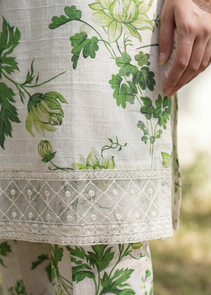Abiha White Embroidered Lawn 3-Piece Suit