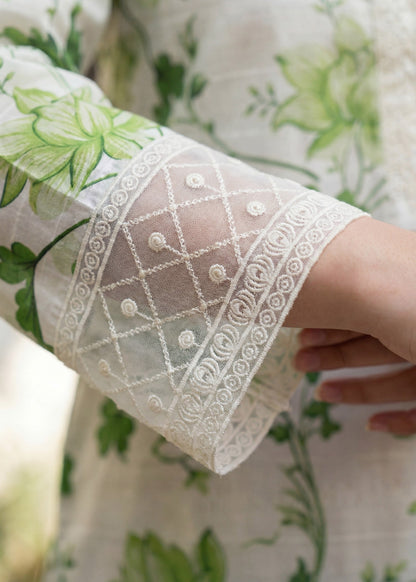 Abiha White Embroidered Lawn 3-Piece Suit