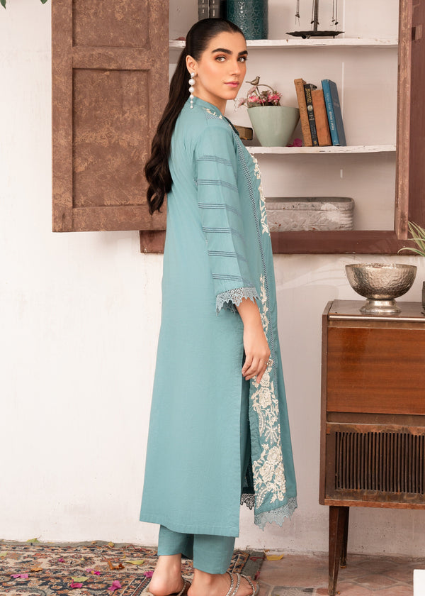 Aquamarine Embroidered  Suit