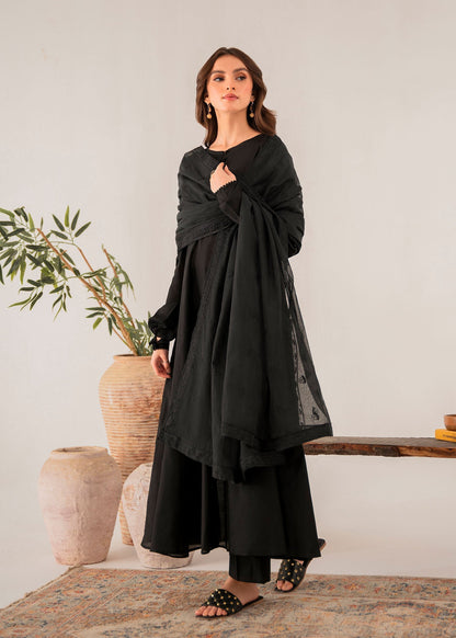 Black Chambray A-Line Pishwas – Women's Casual All-Season Wear