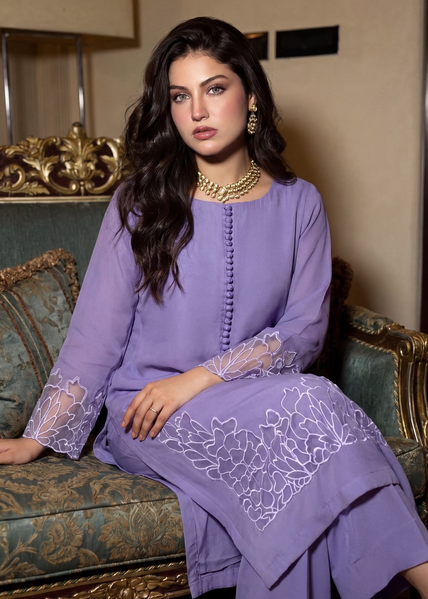 CALICO Lilac 2-Piece Lawn Suit | Embroidered Summer Outfit