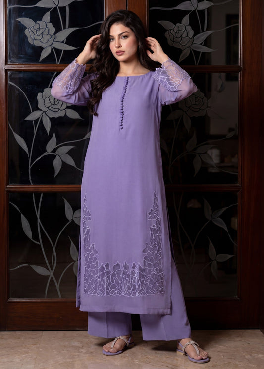CALICO Lilac 2-Piece Lawn Suit | Embroidered Summer Outfit