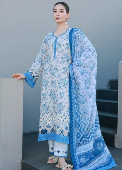 Light Blue Cotton 3-Piece Summer Suit