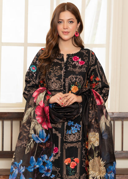 Martina Black Printed Textured Suit
