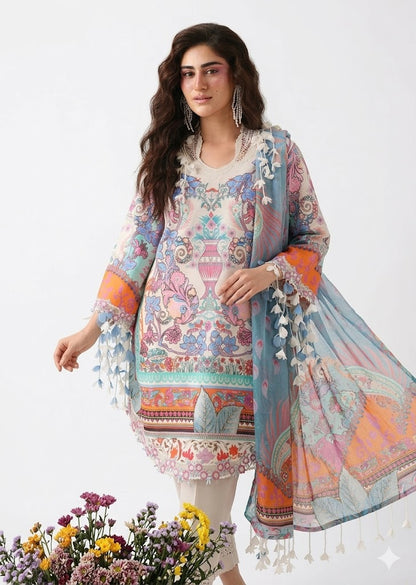 Multi-Color Printed Lawn Suit – 3 Piece Unstitched