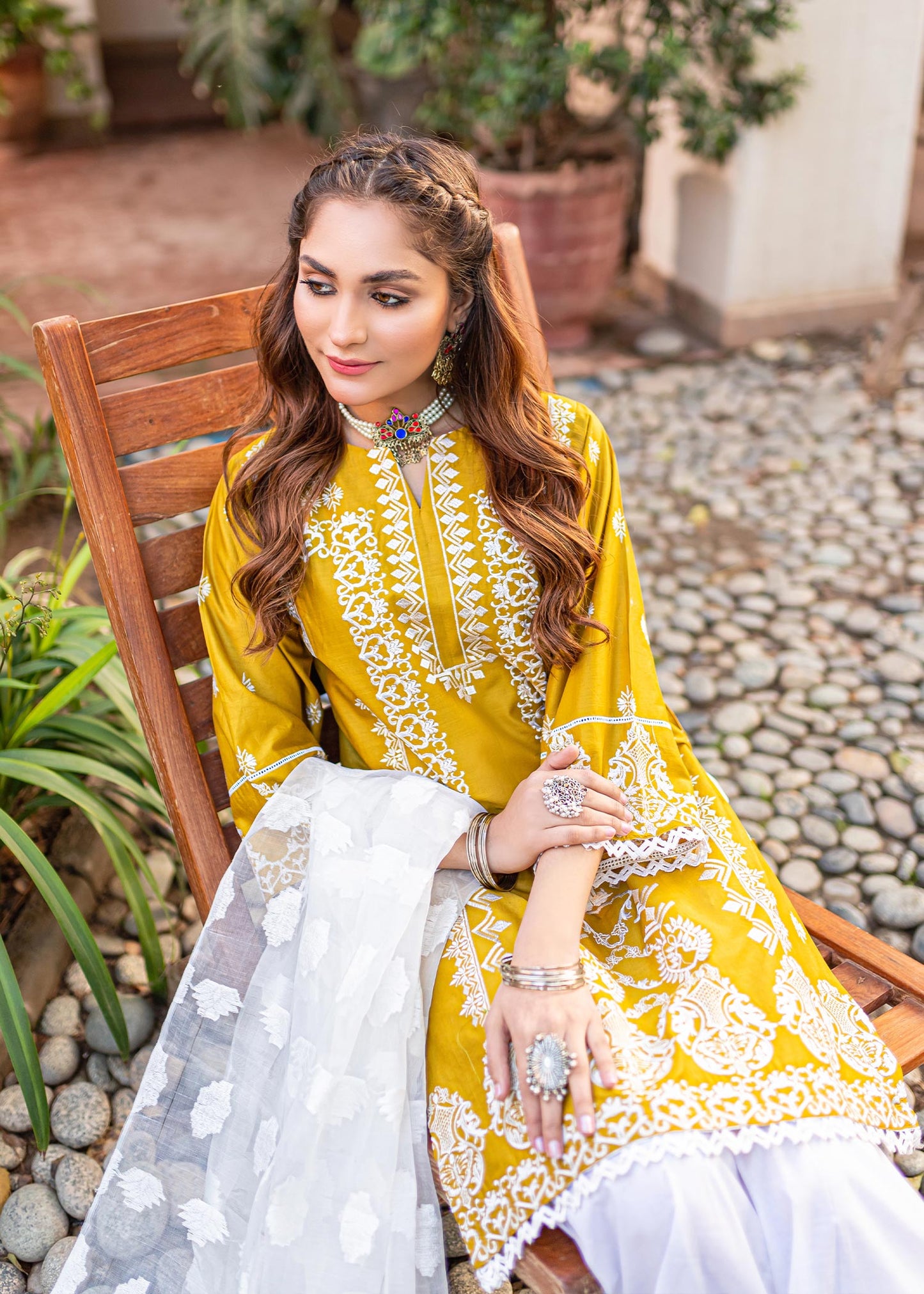 Mustard Cotton Straight Cut Kurta