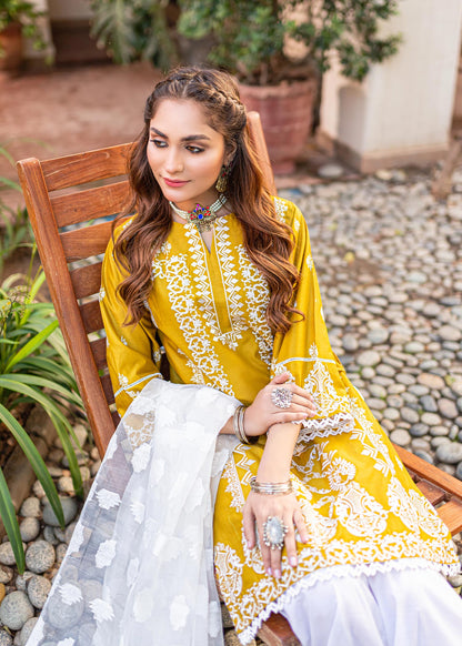Mustard Cotton Straight Cut Kurta