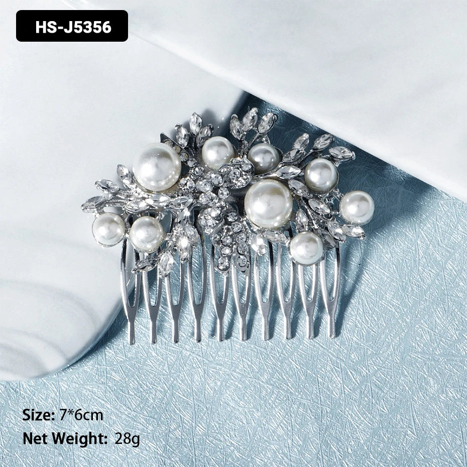 EFILY Crystal Rhinestone Bridal Hair Comb & Wedding Hairpin Tiara for Women
