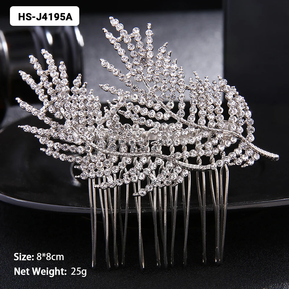 EFILY Crystal Rhinestone Bridal Hair Comb & Wedding Hairpin Tiara for Women