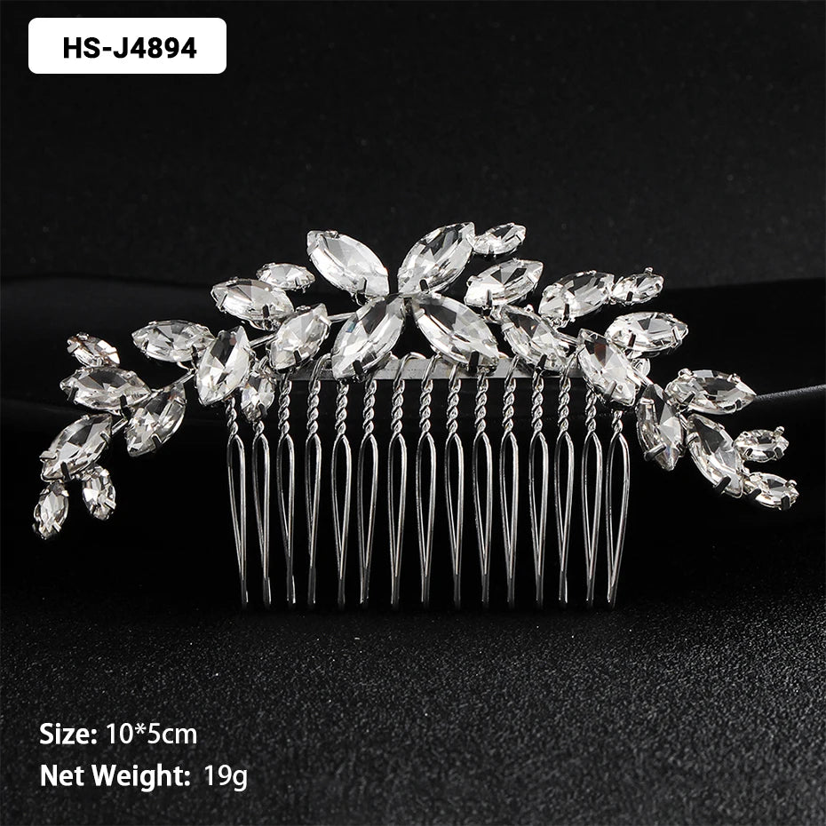 EFILY Crystal Rhinestone Bridal Hair Comb & Wedding Hairpin Tiara for Women