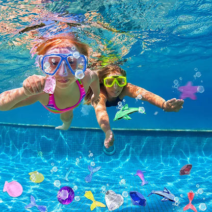 Kids Summer Pool Diving Treasure Hunt Game Ocean Treasure Acrylic Gems Underwater Water Games Pool Accessories Set Children Toys