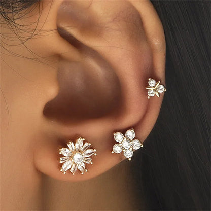 Bohemian Crystal Rhinestone Ear Cuff Clip Earrings for Women