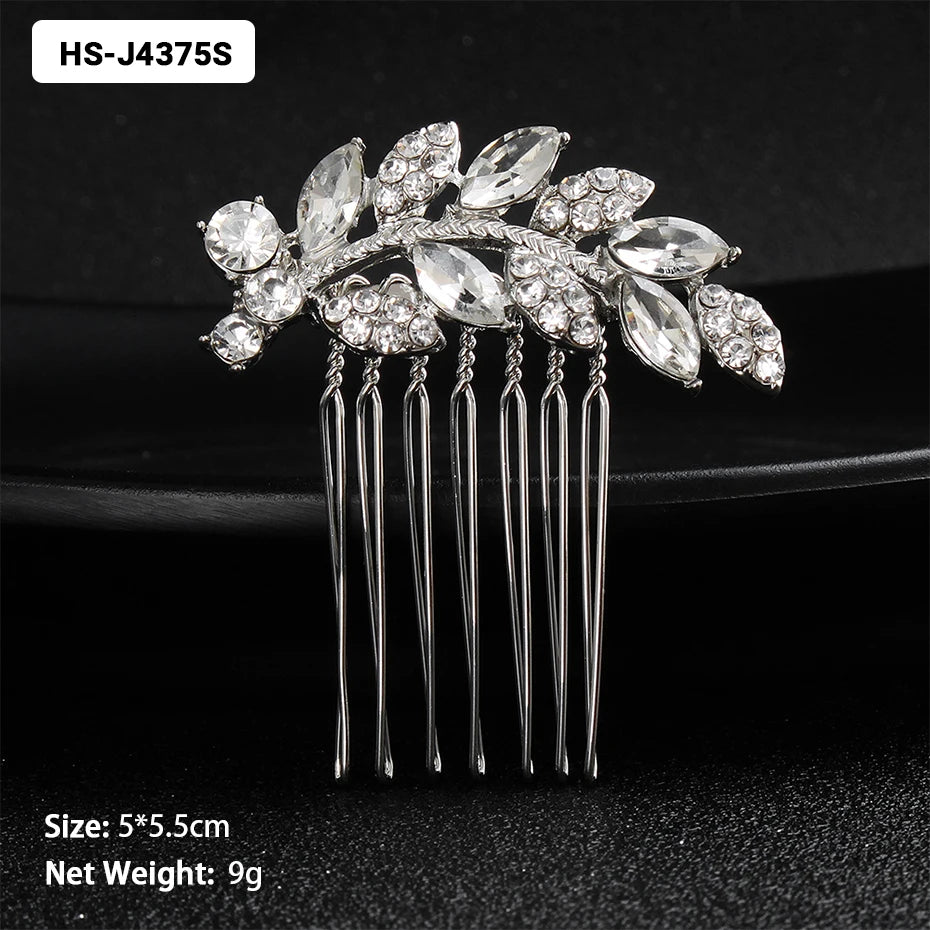 EFILY Crystal Rhinestone Bridal Hair Comb & Wedding Hairpin Tiara for Women