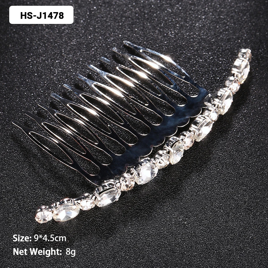 EFILY Crystal Rhinestone Bridal Hair Comb & Wedding Hairpin Tiara for Women