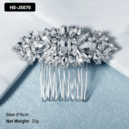 EFILY Crystal Rhinestone Bridal Hair Comb & Wedding Hairpin Tiara for Women