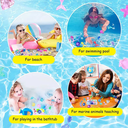 Kids Summer Pool Diving Treasure Hunt Game Ocean Treasure Acrylic Gems Underwater Water Games Pool Accessories Set Children Toys