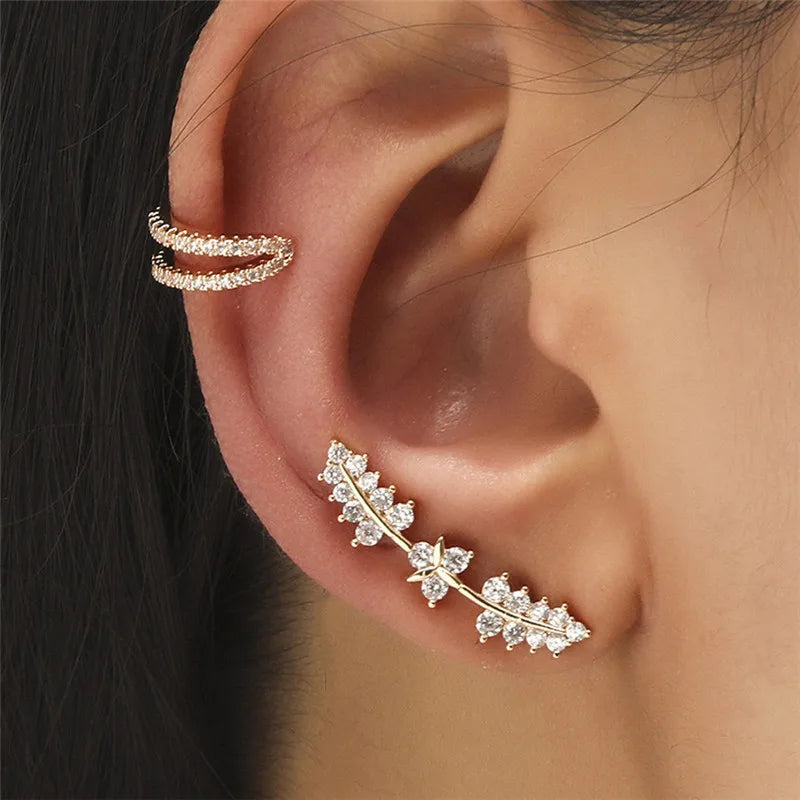 Bohemian Crystal Rhinestone Ear Cuff Clip Earrings for Women