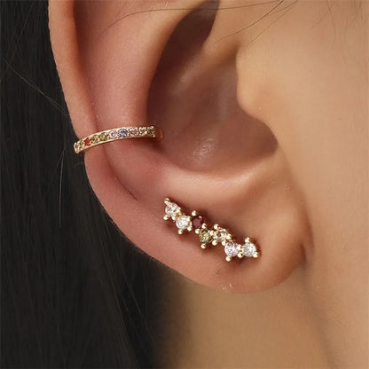 Bohemian Crystal Rhinestone Ear Cuff Clip Earrings for Women
