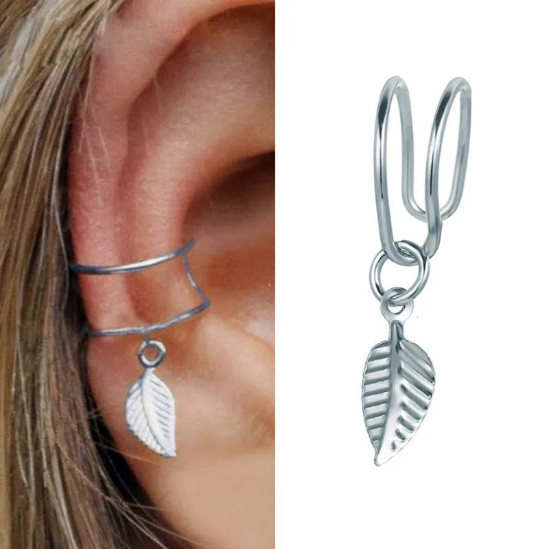 Bohemian Crystal Rhinestone Ear Cuff Clip Earrings for Women