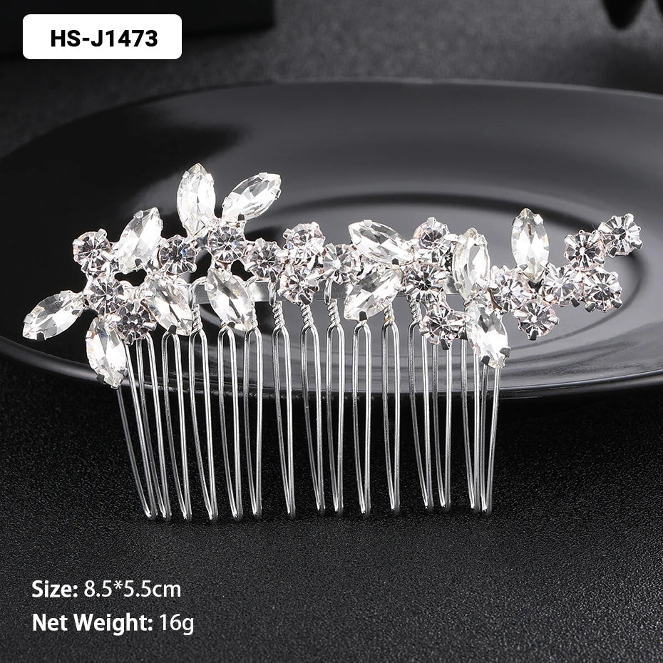 EFILY Crystal Rhinestone Bridal Hair Comb & Wedding Hairpin Tiara for Women