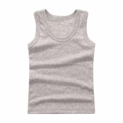 Kids Underwear Boys Vests Children Summer Vest Tops for Girls Solid Tank Top Boy Clothes Cotton Tees Sleeveless 2 to 12Y