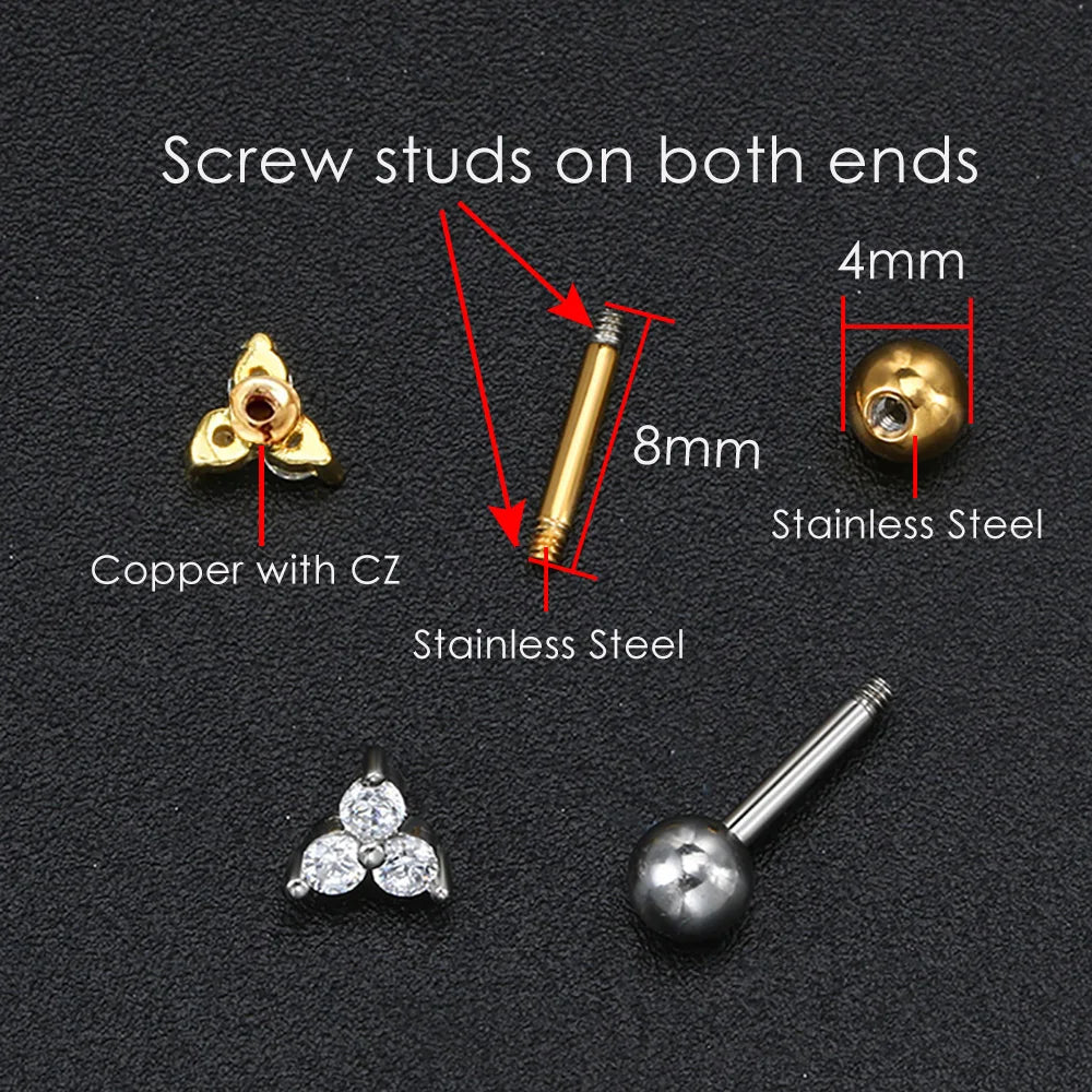 Dainty Y2k Ear Piercing Helix Daith Snug Earrings for Women 1PC Cartilage Tragus Clicker Septum Ring With Chain INS Jewelry Gift