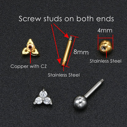 Dainty Y2k Ear Piercing Helix Daith Snug Earrings for Women 1PC Cartilage Tragus Clicker Septum Ring With Chain INS Jewelry Gift