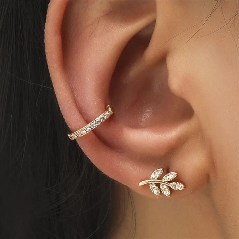 Bohemian Crystal Rhinestone Ear Cuff Clip Earrings for Women