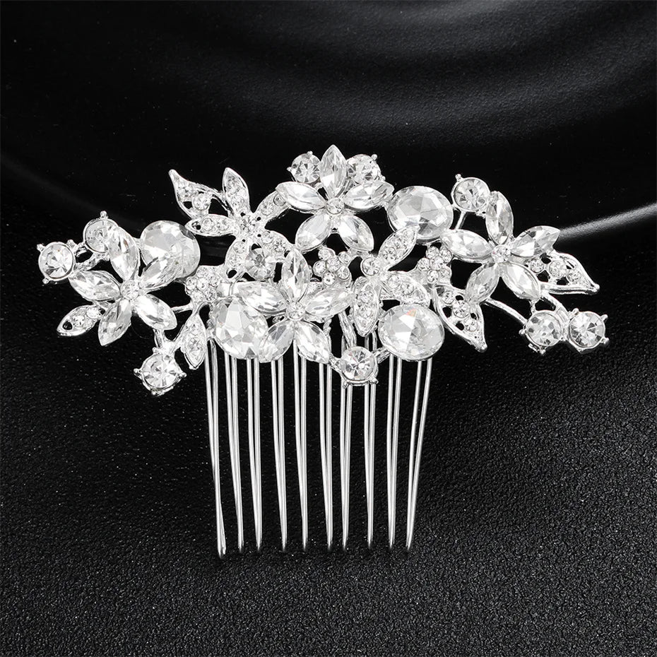 EFILY Crystal Rhinestone Bridal Hair Comb & Wedding Hairpin Tiara for Women
