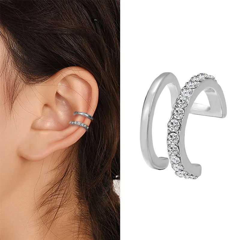 Bohemian Crystal Rhinestone Ear Cuff Clip Earrings for Women