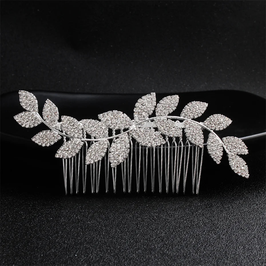 EFILY Crystal Rhinestone Bridal Hair Comb & Wedding Hairpin Tiara for Women