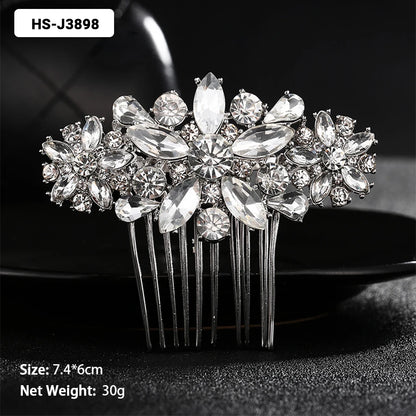 EFILY Crystal Rhinestone Bridal Hair Comb & Wedding Hairpin Tiara for Women