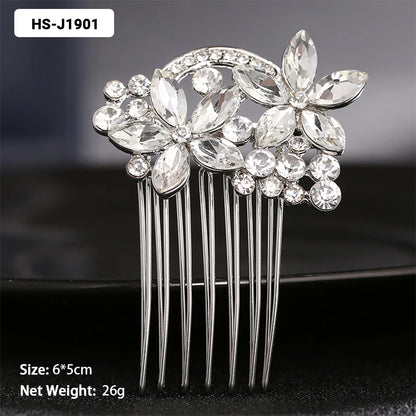 EFILY Crystal Rhinestone Bridal Hair Comb & Wedding Hairpin Tiara for Women