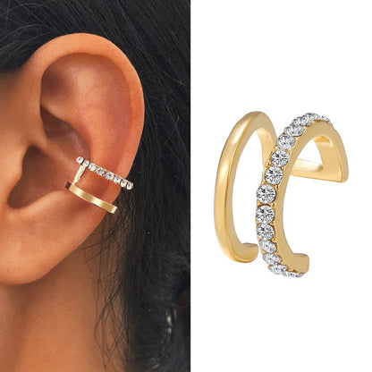 Bohemian Crystal Rhinestone Ear Cuff Clip Earrings for Women