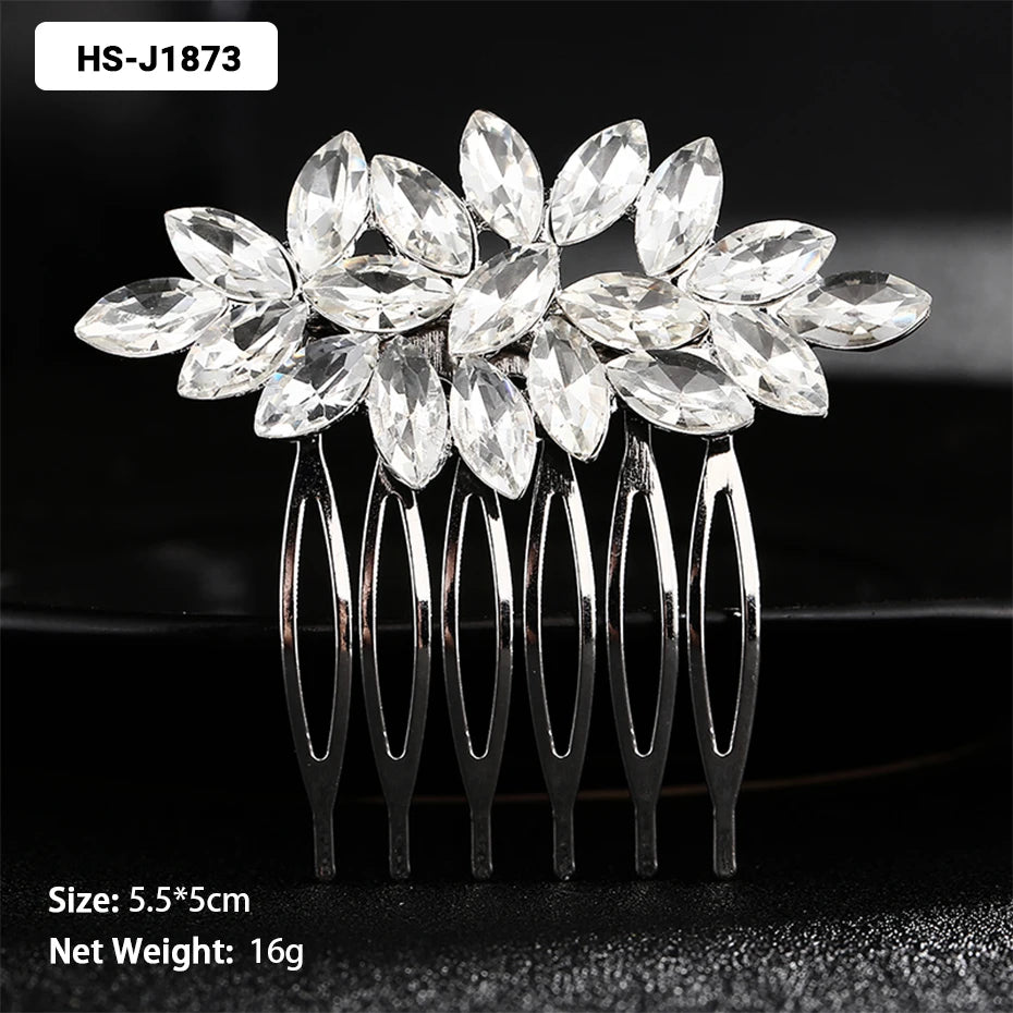 EFILY Crystal Rhinestone Bridal Hair Comb & Wedding Hairpin Tiara for Women
