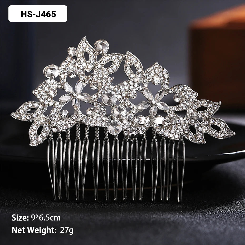 EFILY Crystal Rhinestone Bridal Hair Comb & Wedding Hairpin Tiara for Women