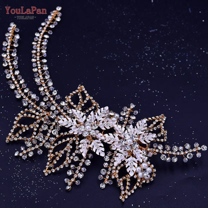 YouLaPan Wedding Hair Accessories Rhinestone Tiara Bridal Headdress Pageant Crown Woman Hair Clip Bridal Hairpin for Party HP254