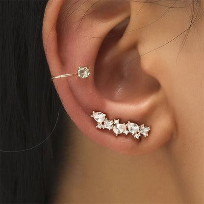 Bohemian Crystal Rhinestone Ear Cuff Clip Earrings for Women