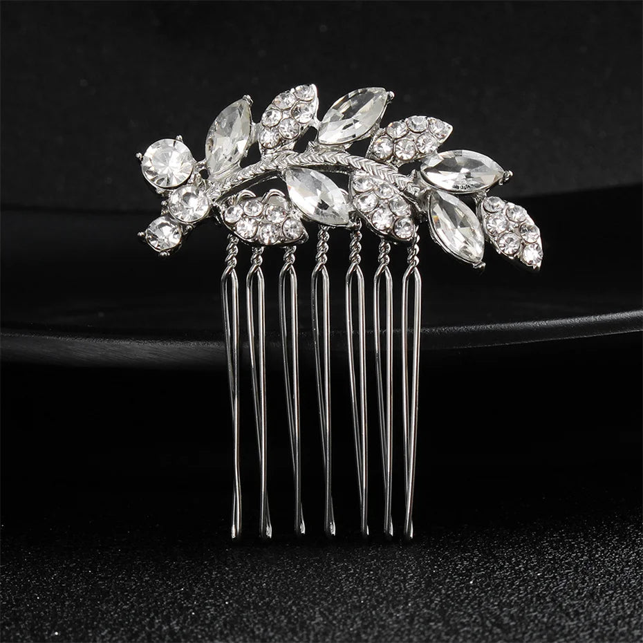 EFILY Crystal Rhinestone Bridal Hair Comb & Wedding Hairpin Tiara for Women