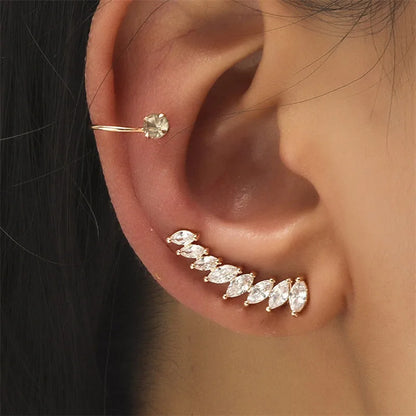 Bohemian Crystal Rhinestone Ear Cuff Clip Earrings for Women