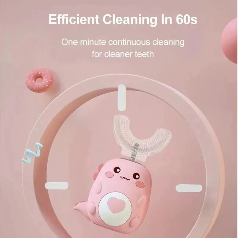 Electric Toothbrush Food Grade Silicone Oral 360 Degree Automatic USB Charging Smart Children's Toothbrush