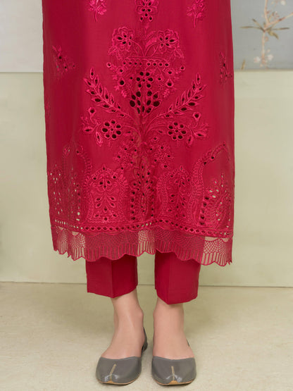 Vanzila – Timeless Red Chikankari 3-Piece Elegance Set