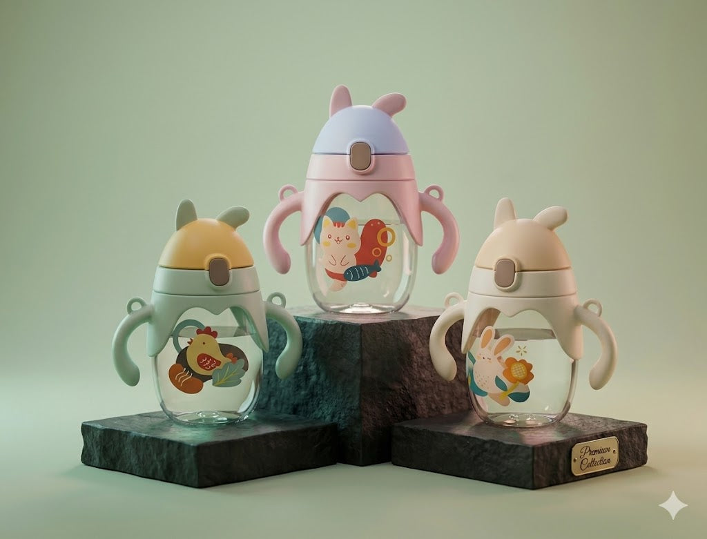 Kids Rabbit Sipper with LED Light & Non-Slip Handles